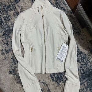 Lululemon cropped define jacket ivory/gold 6